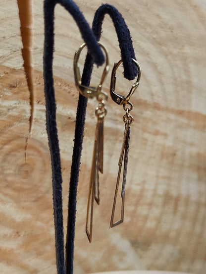 NEW 9ct Yellow/White Gold Drop Dangly Earrings Leverback Hallmarked 
