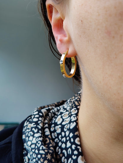 OVAL Gold Hoop Earrings 9ct Yellow Gold 24mm x 18mm Hallmarked Hinge Screw Love