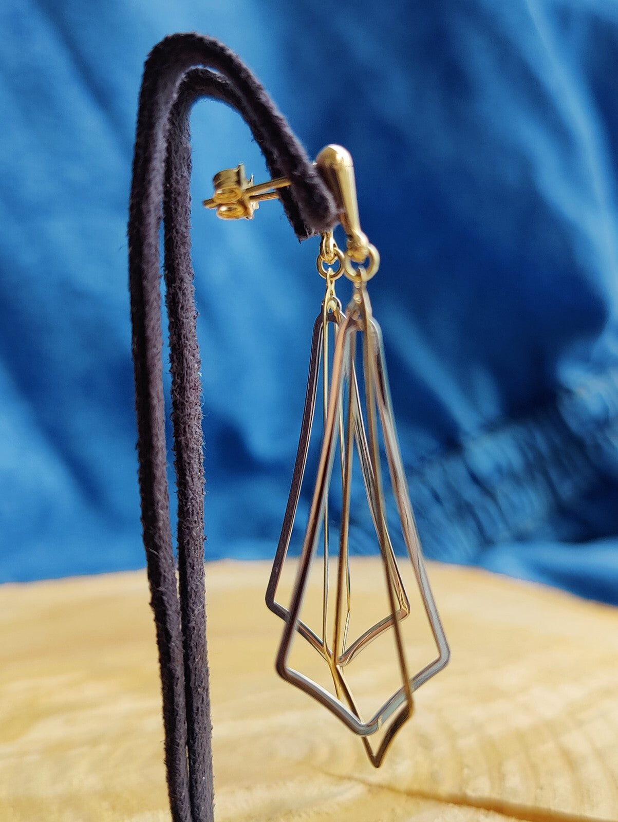 New 9ct Yellow Gold Drop Dangly Stud Earrings Decorative Long Hallmarked 