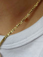 Lovely 925 Sterling Silver 18ct Yellow Gold Plated Fancy Chain 18inch long