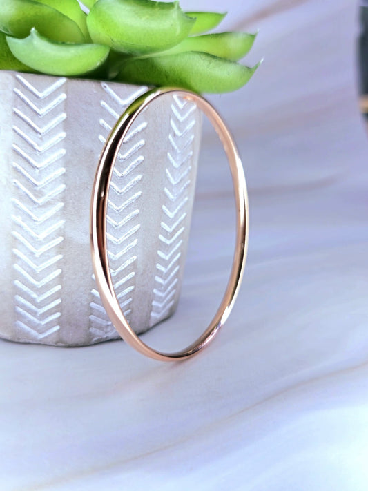 New 9ct Rose Gold Round Bangle Stacking BRACELET Lovely 4mm 70mm diameter