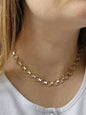 New Fancy 9ct Yellow/White Gold Necklace Collar Chocker Circles/Bars Lovely 11g