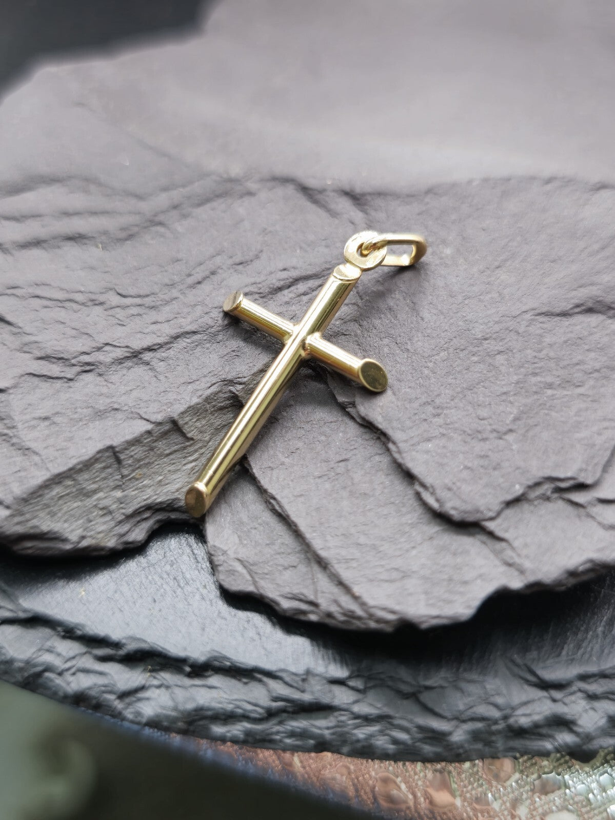 New Solid 9ct Yellow Gold Plain Cross Simple Pendant 30mm x 55mm Hallmarked