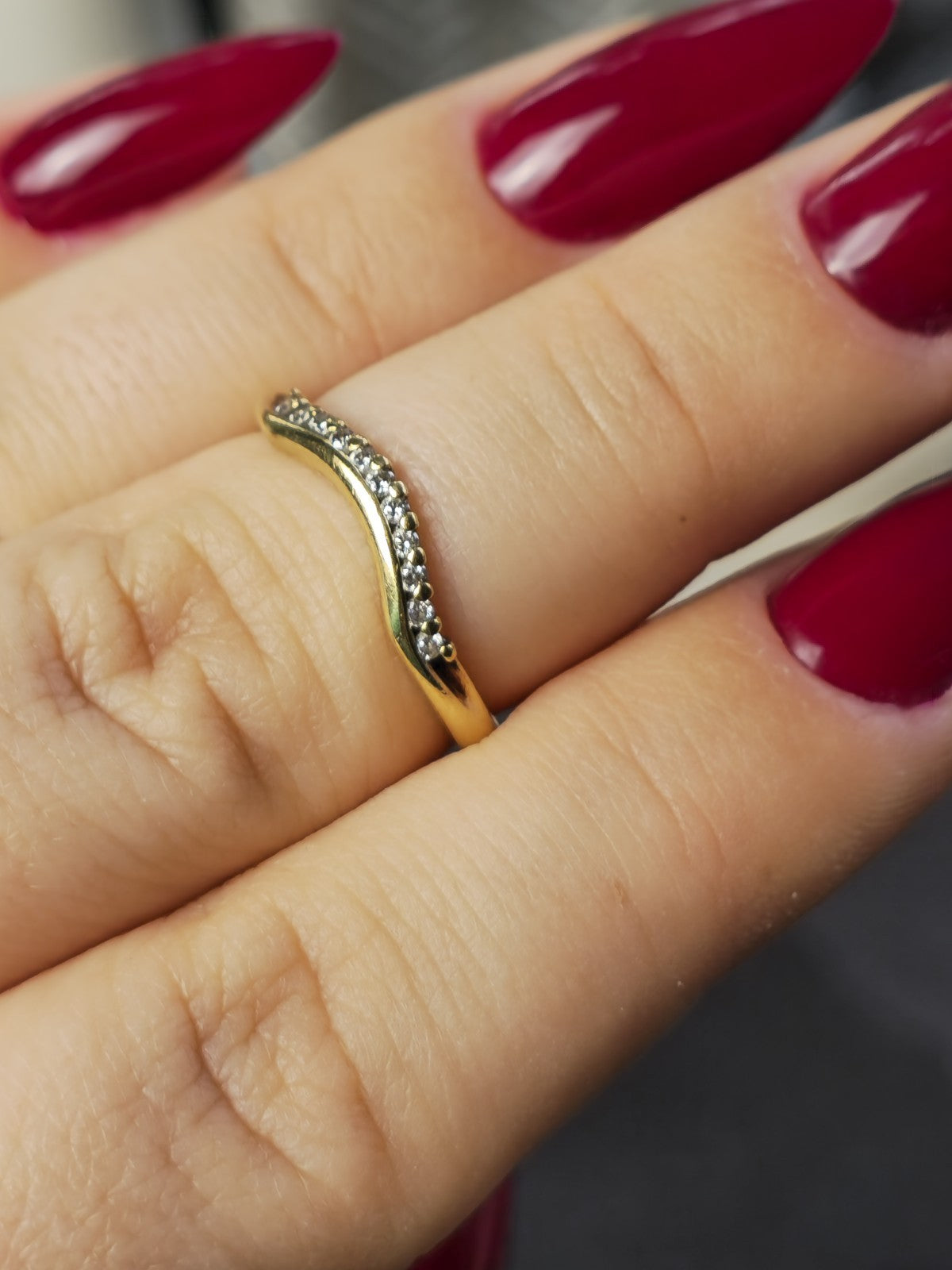 Solid 18ct Yellow Gold Wedding Band Half Eternity Ring size 'L' DIA: 0.18ct