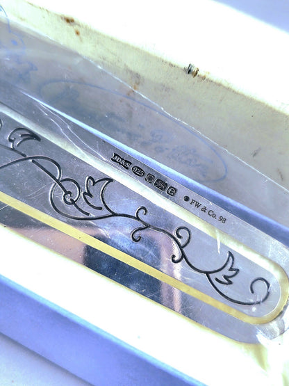 Solid Sterling 925 Silver Pierced Bookmark Kids Gift Christening Birthday New