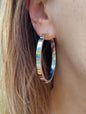 NEW Gold Screw Hoop Earrings 4.95 grams 9ct White Gold 40mm Hallmarked New