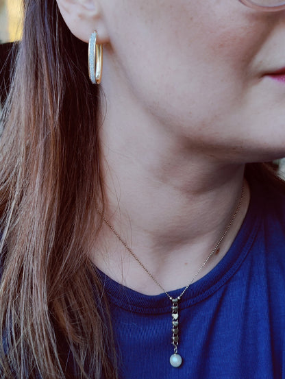 NEW 9ct Solid Yellow/White Gold GLITTERED Earrings Drops Hoops