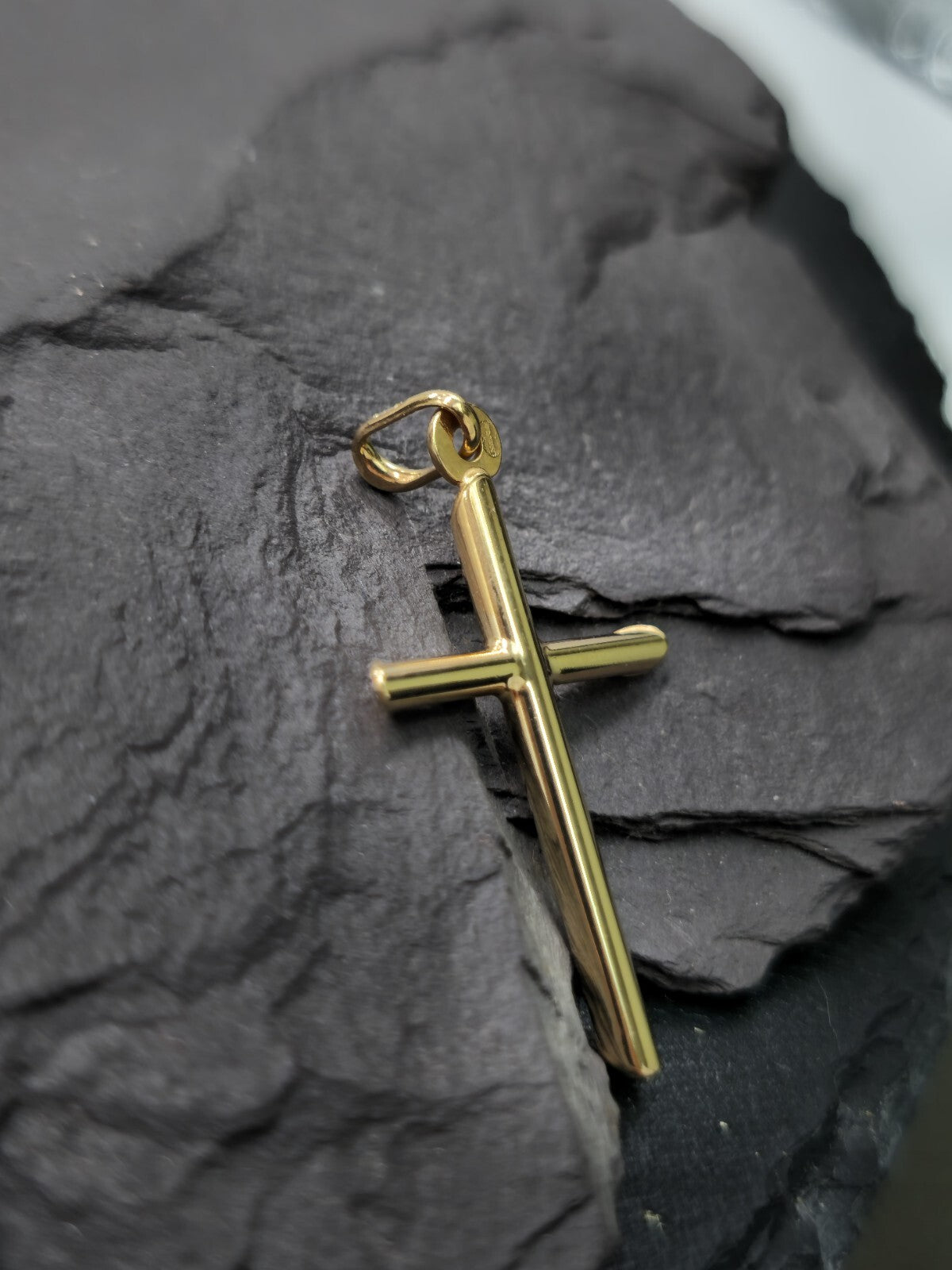 New Solid 9ct Yellow Gold Plain Cross Simple Pendant 30mm x 55mm Hallmarked