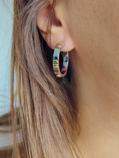 NEW Small Gold Hoop Earrings 9ct White Gold 20mm Hallmarked Hoops Screw Love ly