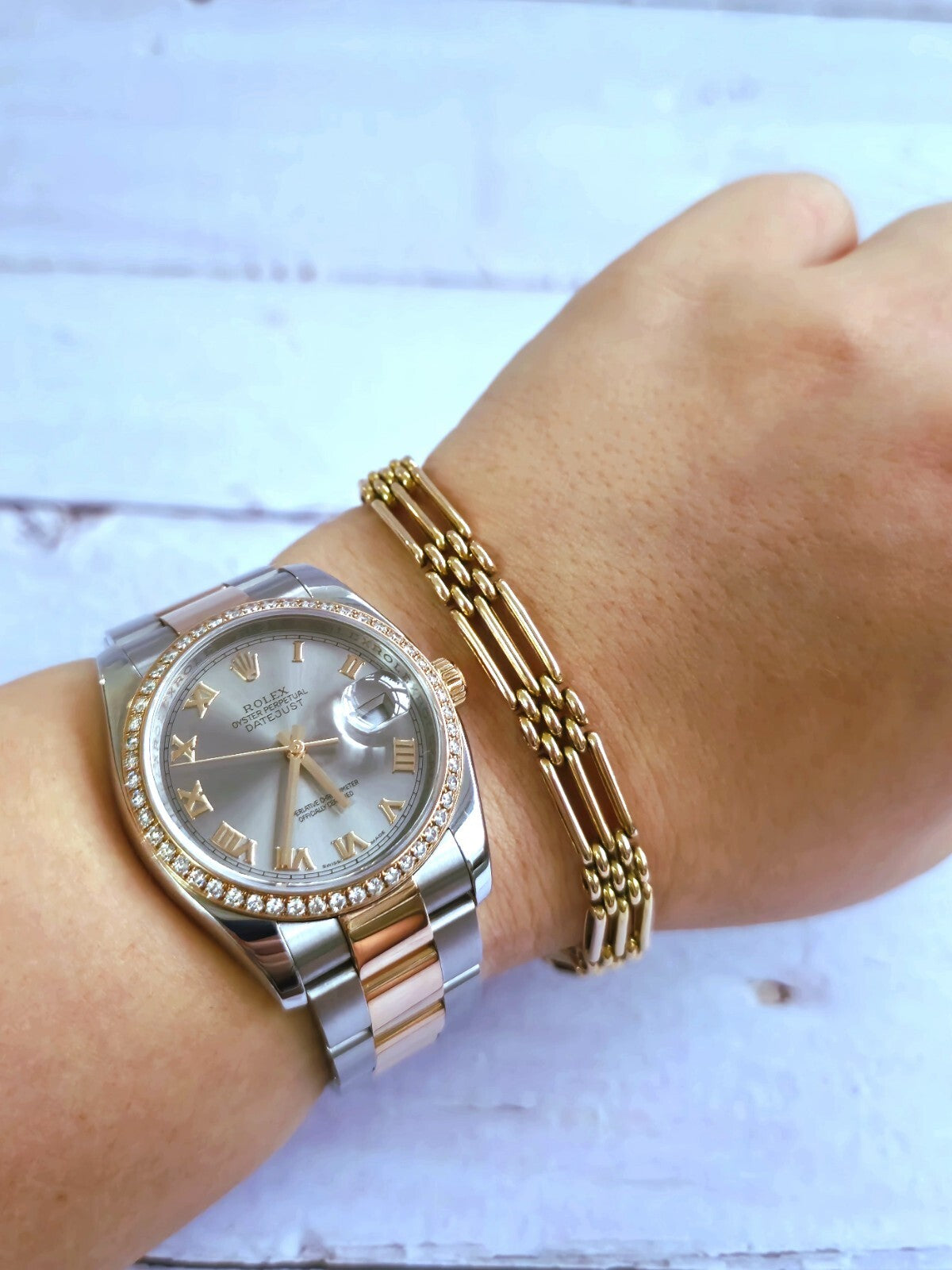 Vintage 15ct Rose/Pink Gold Gate Mesh Bracelet Link 20.8cm 13g Unisex 7.5mm Wide