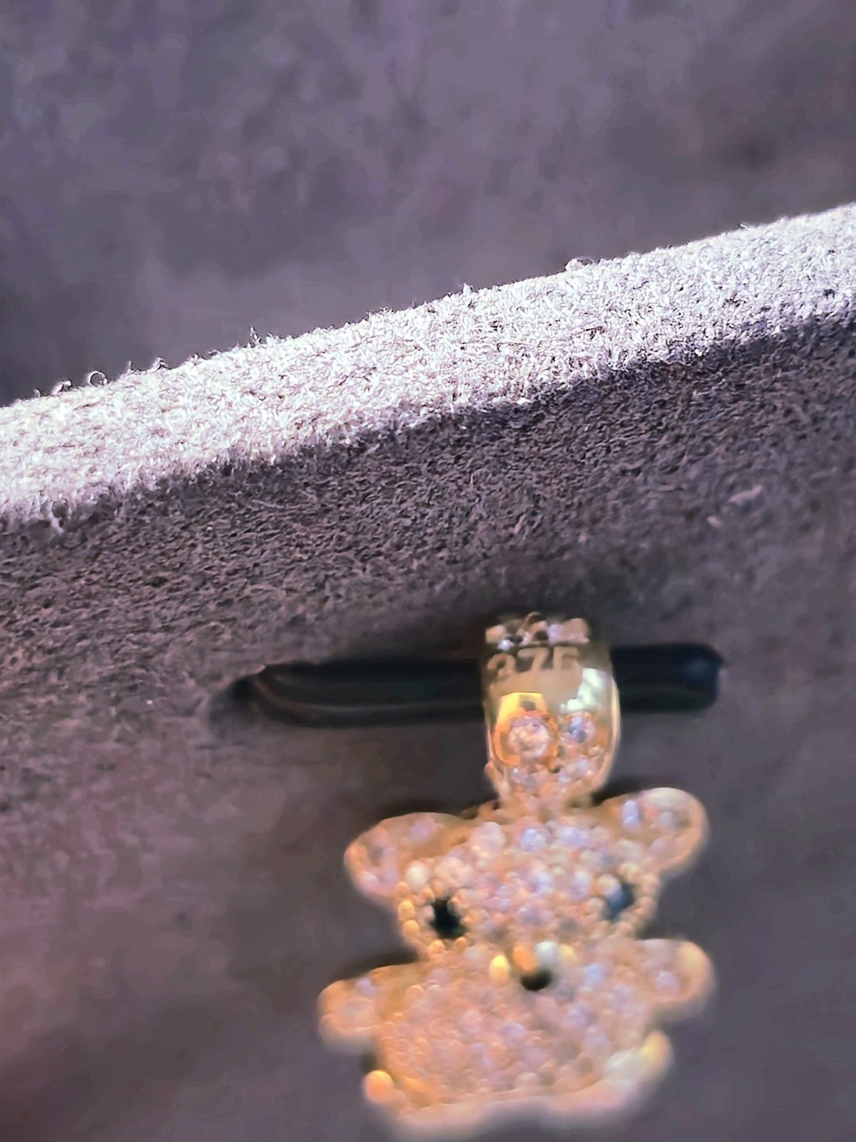 New Solid 9ct Yellow Gold Pendant Teddy Bear Cubic Zirconia Kids Gift Baby Cute