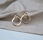 New Solid 9ct Yellow Gold Earrings Studs Knot Omega Clasp Hallmarked
