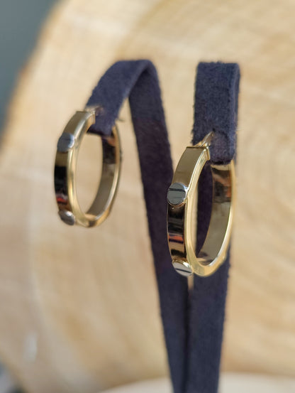 OVAL Gold Hoop Earrings 9ct Yellow Gold 24mm x 18mm Hallmarked Hinge Screw Love