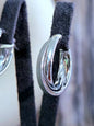 9ct Solid White Gold Crossed Hoop Earrings 26mm Twist Hoops Matt/Shiny Hinge