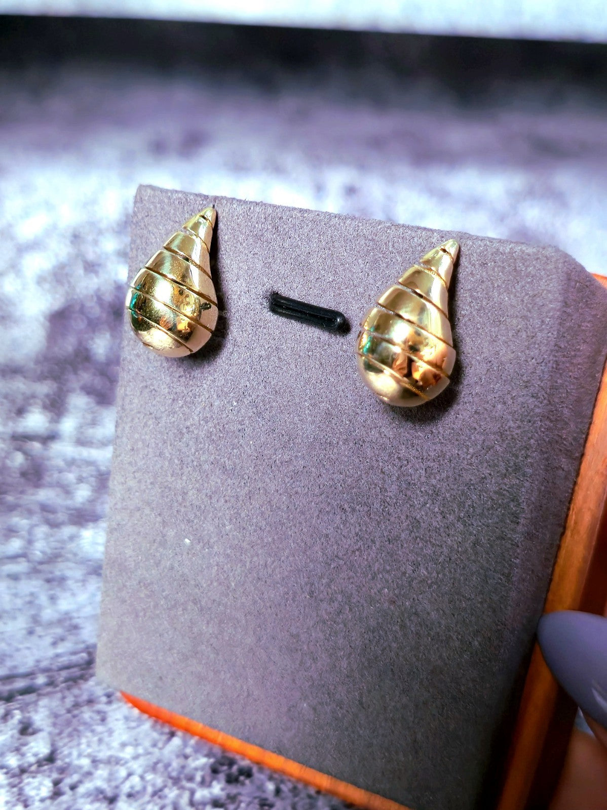 New 9k Yellow Gold Fashion Waterdrop Open Studs Drop Earrings Bottega Chunky