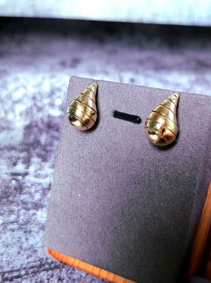 New 9k Yellow Gold Fashion Waterdrop Open Studs Drop Earrings Bottega Chunky