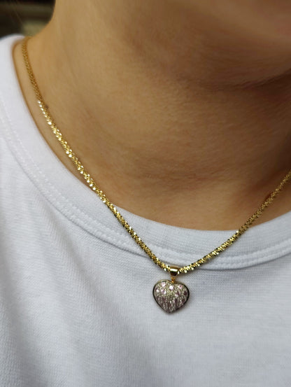 Lovely 925 Sterling Silver 18ct Yellow Gold Plated Fancy Chain 18inch long
