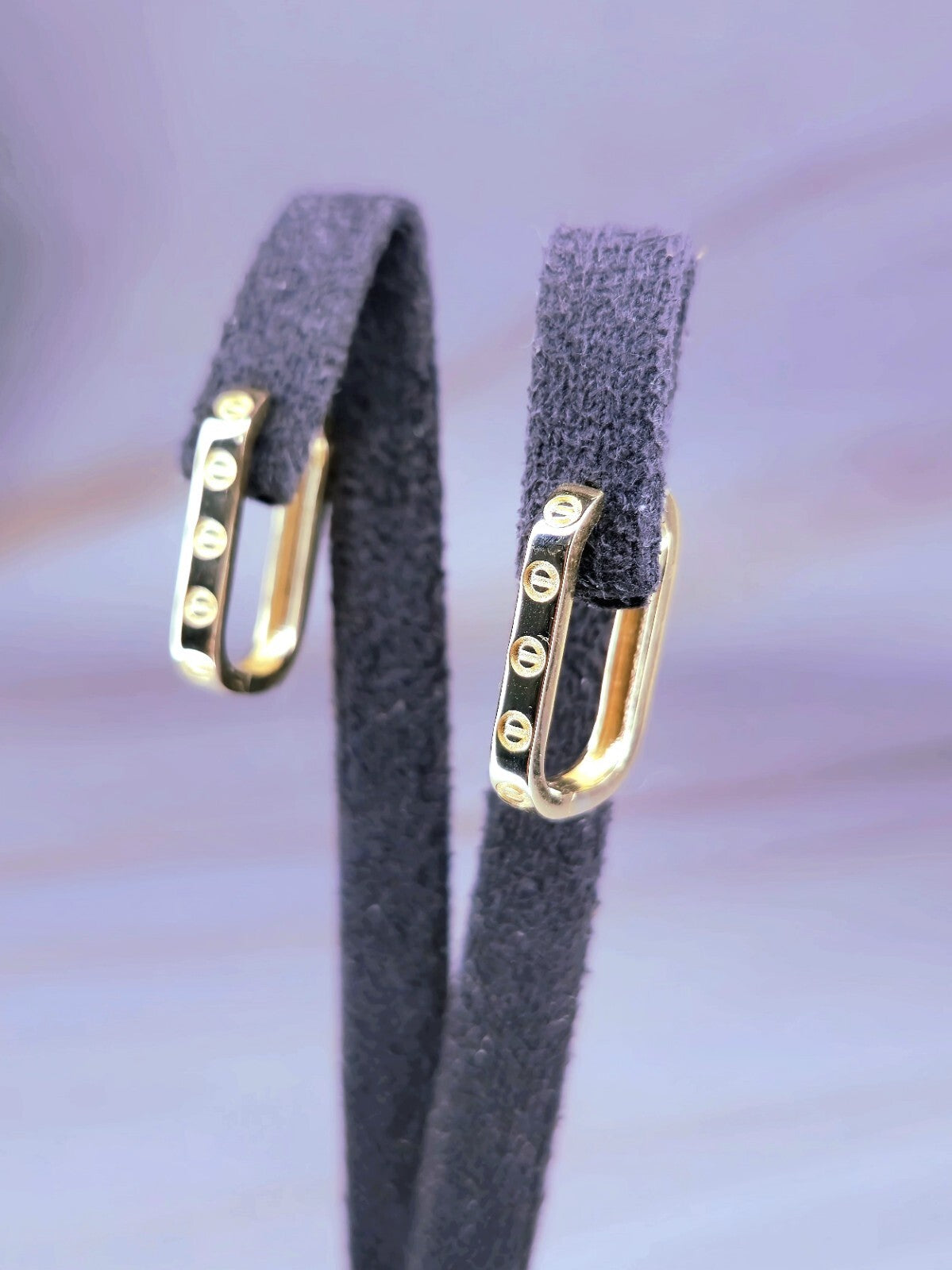 New 9ct Solid Yellow Gold Hoop Earrings Rectangular Hoops 20mm Small Screws