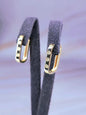 New 9ct Solid Yellow Gold Hoop Earrings Rectangular Hoops 20mm Small Screws