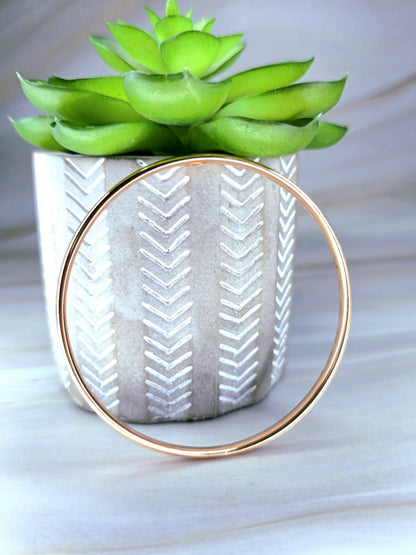 New 9ct Rose Gold Round Bangle Stacking BRACELET Lovely 4mm 70mm diameter