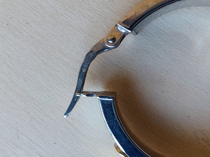 NEW Small Gold Hoop Earrings 9ct White Gold 20mm Hallmarked Hoops Screw Love ly