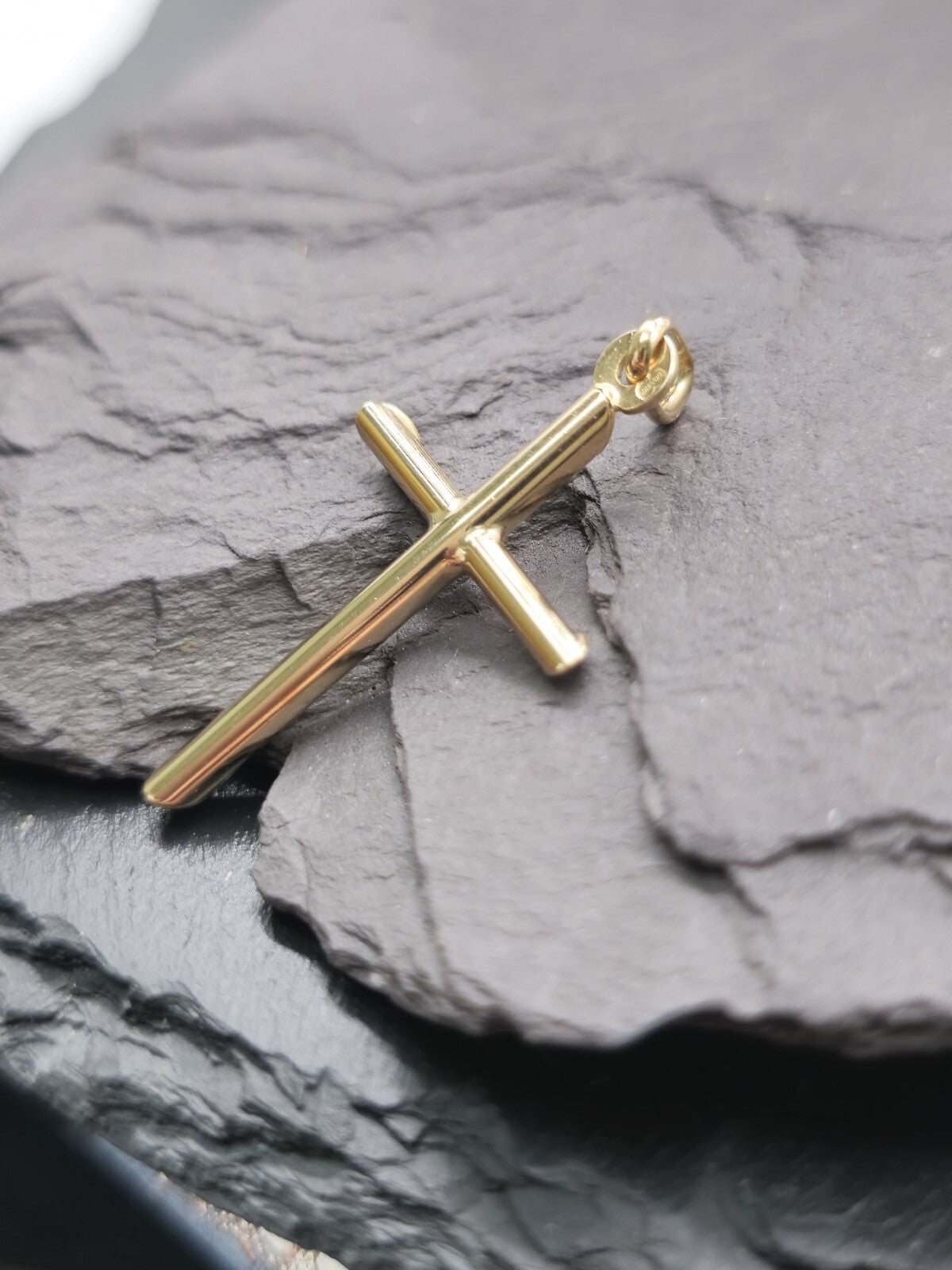 New Solid 9ct Yellow Gold Plain Cross Simple Pendant 30mm x 55mm Hallmarked