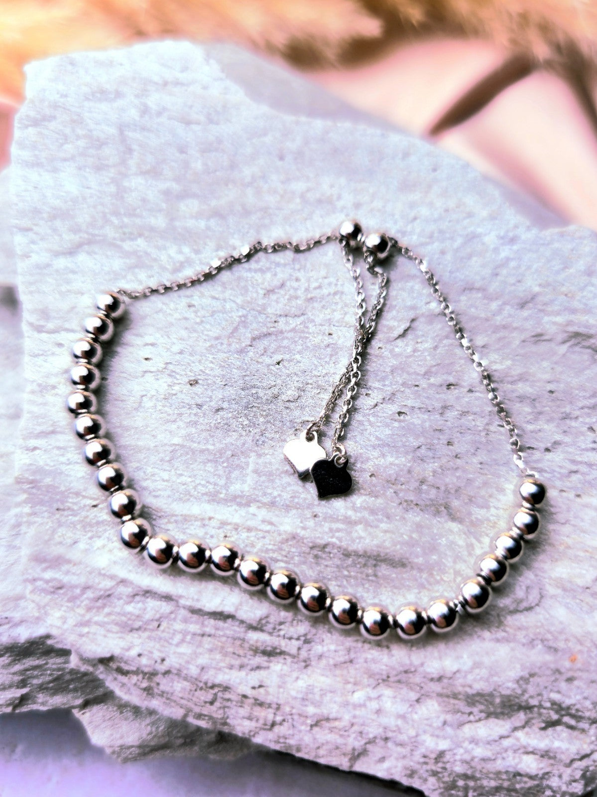 New Sterling Silver 925 Bracelet Ball Beaded Expandable Balls 4mm hallmarked