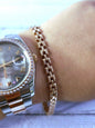 New Solid 9ct Rose Gold Brick link Bracelet Watch link Unisex 5mm Wide 7.5''