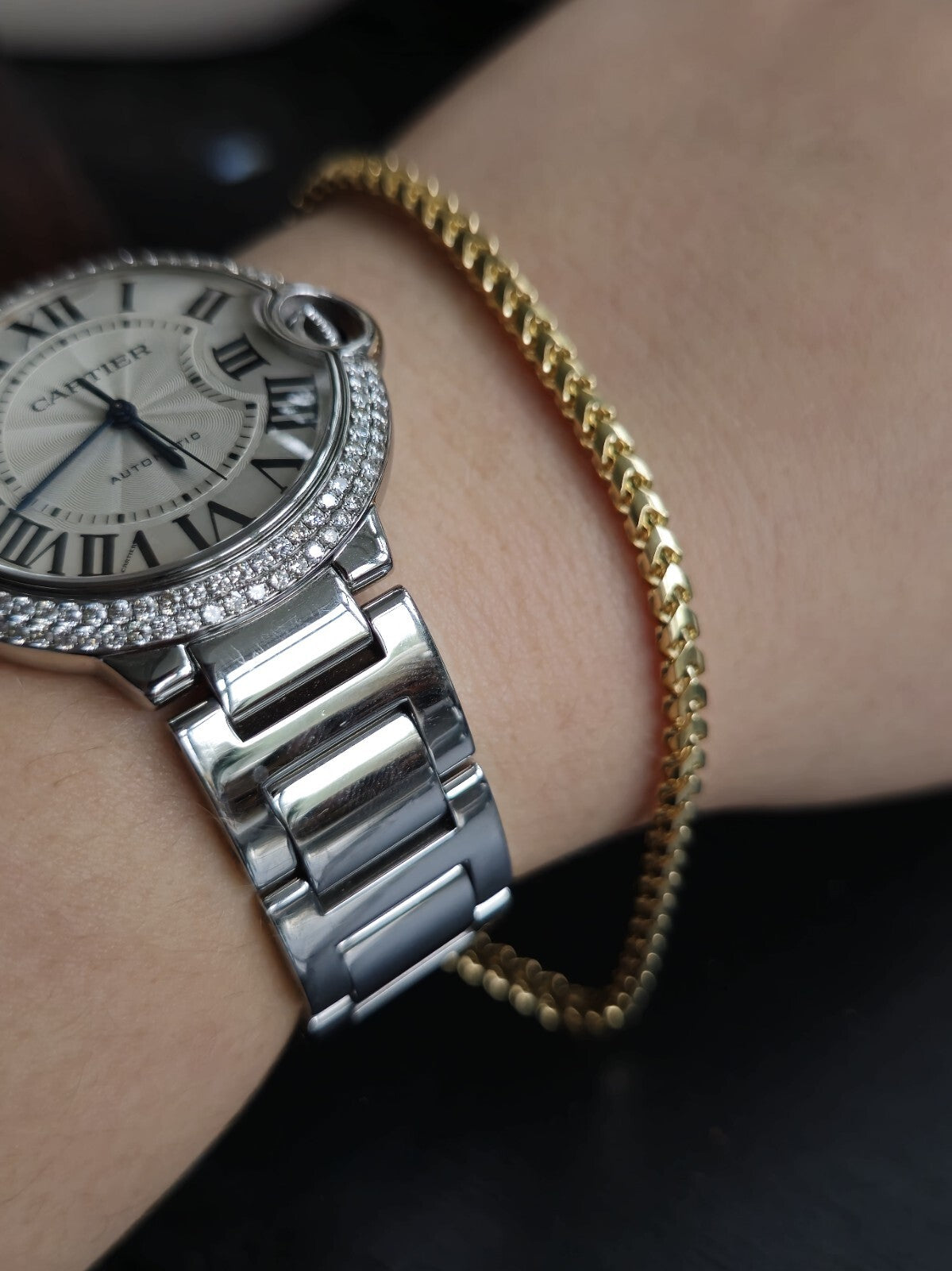 Solid 9ct Yellow Gold Franco Bracelet Cube 3D Thick Chain 9grams hallmarked