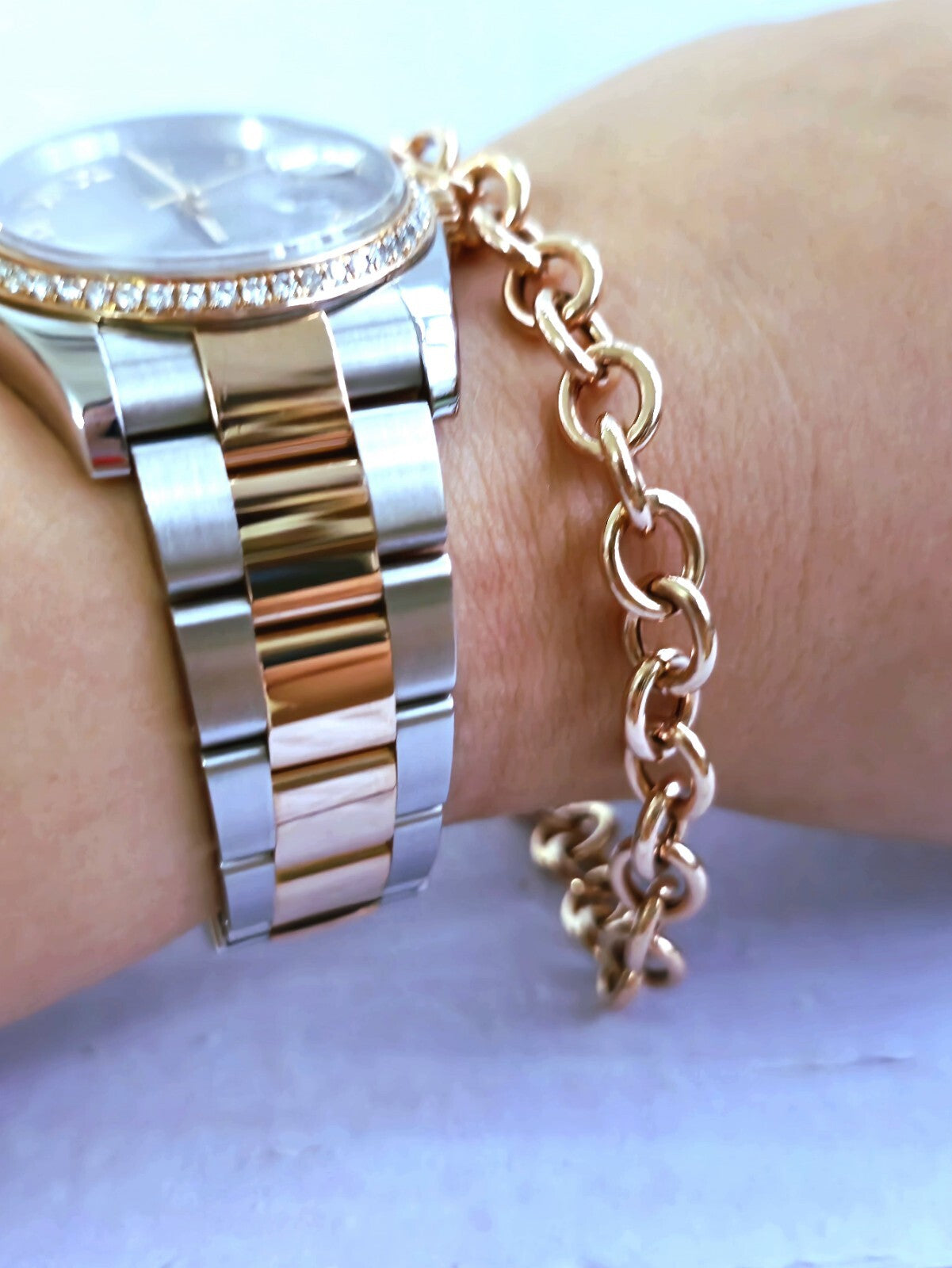 New 9ct Rose Gold Round Link Chain BRACELET Cable Link Fashion Bracelet
