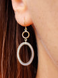 New 9K Yellow Gold Drop Cubic Zirconia Earrings Oval Shape Hook Hallmarked CZ