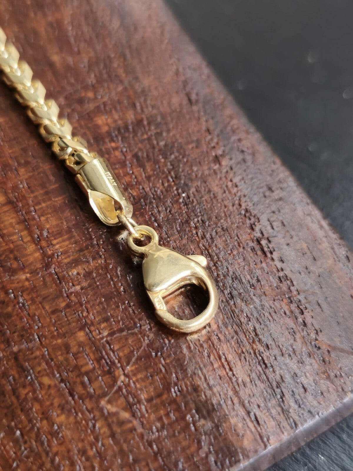 Solid 9ct Yellow Gold Franco Bracelet Cube 3D Thick Chain 9grams hallmarked