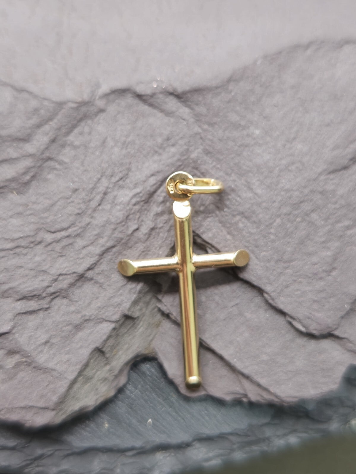 New Solid 9ct Yellow Gold Plain Cross Simple Pendant 30mm x 55mm Hallmarked