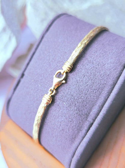 New Solid 9ct Yellow/White Gold Butterfly Bracelet 3 Butterflies Bangle Hallmark