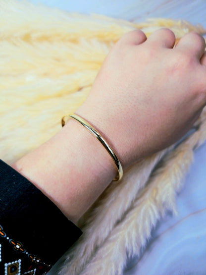 New 9ct Yellow Gold Round Bangle Stacking BRACELET Lovely 4mm 70mm diameter