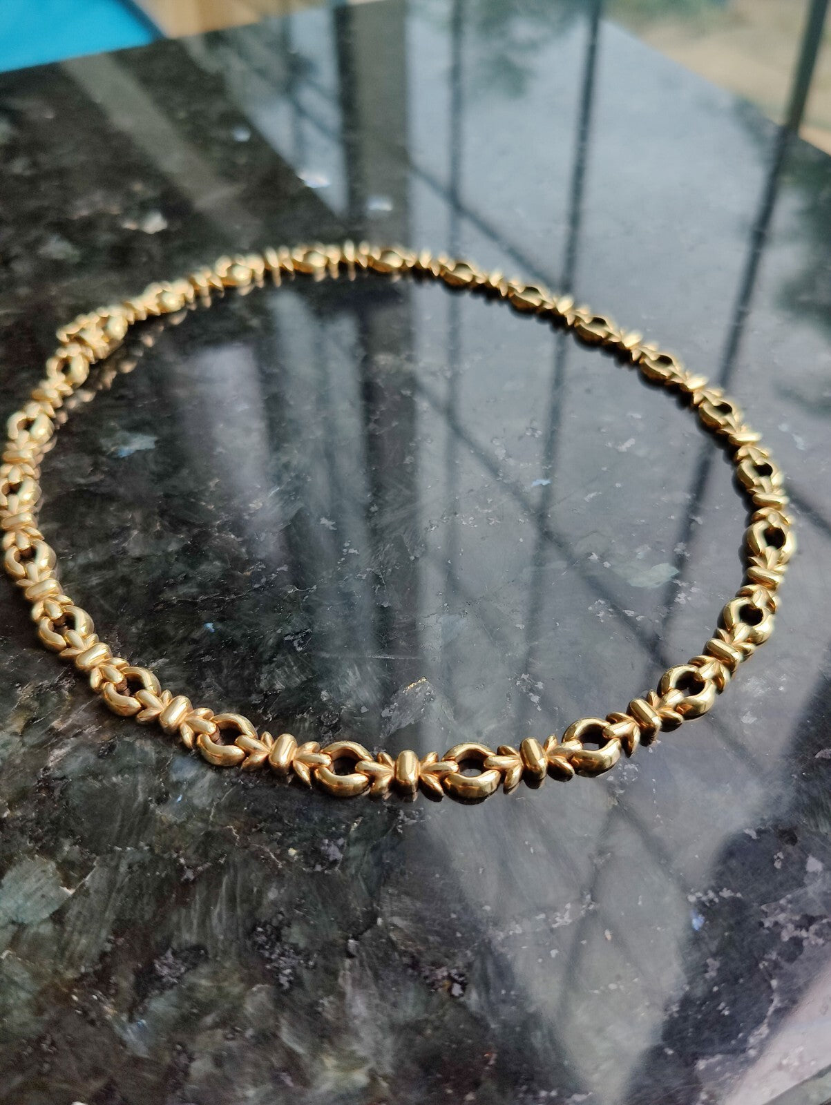 Vintage 9ct Solid Yellow Gold Chain/Necklace Fancy 17-18" Hallmarked 24grams 