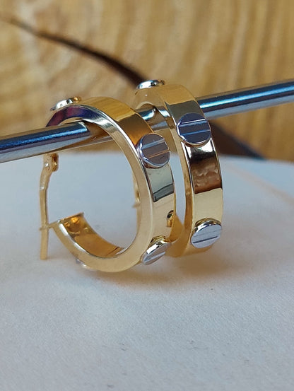 NEW Small Gold Hoop Earrings 9ct Yellow Gold 17mm Hallmarked Hoops Hinge Love ly