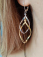 New Solid 9ct Yellow White Gold Double Twist Drop Earrings Leverback Clasp 