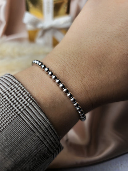 New Sterling Silver 925 Bracelet Ball Beaded Expandable Balls 4mm hallmarked