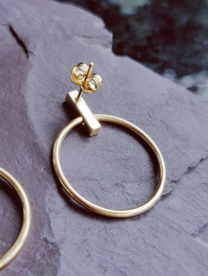 NEW 9ct Solid Yellow Gold Drop Earrings Circle Studs Butterfly Hoop Geometric 