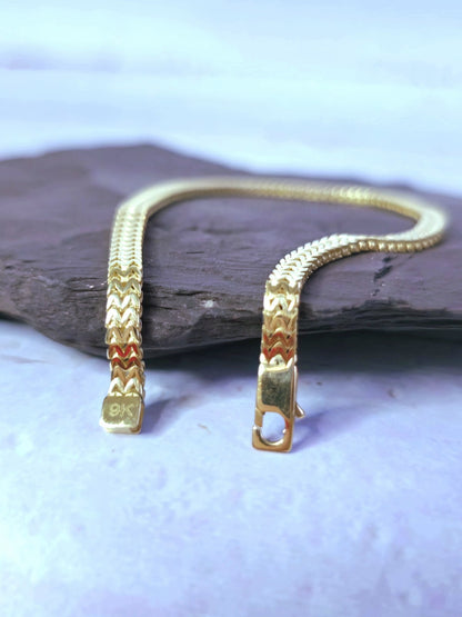 New Solid 9ct Yellow Gold Fancy Mesh Bracelet Unisex 6grams 7.5inch Hallmarked