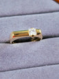 585 Solid 14ct Yellow Gold Signet Ring Size: P Square with Cubic Zirconia 3g