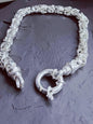 925 Sterling Silver Chunky Heavy Chain Bracelet 19grams Round Byzantine 6mm