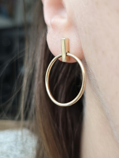 NEW 9ct Solid Yellow Gold Drop Earrings Circle Studs Butterfly Hoop Geometric 
