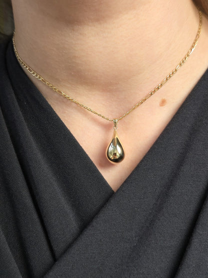 New 9k Yellow Gold Pendant Bottega Fashion Popped Teardrop with Loop Pear Shape
