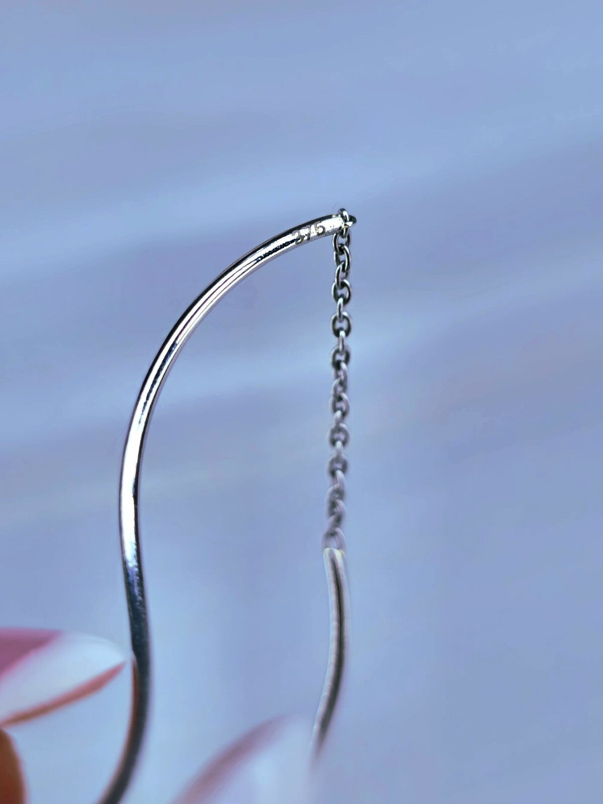 New 9ct White Gold Twist Drop Earrings DOUBLE Squiggle Pull Through Wavy Moving