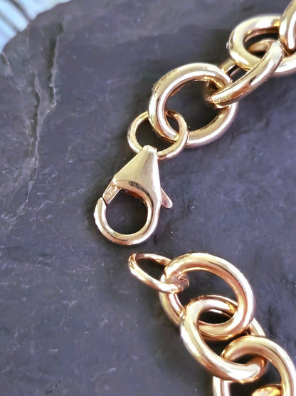 New 9ct Rose Gold Round Link Chain BRACELET Cable Link Fashion Bracelet