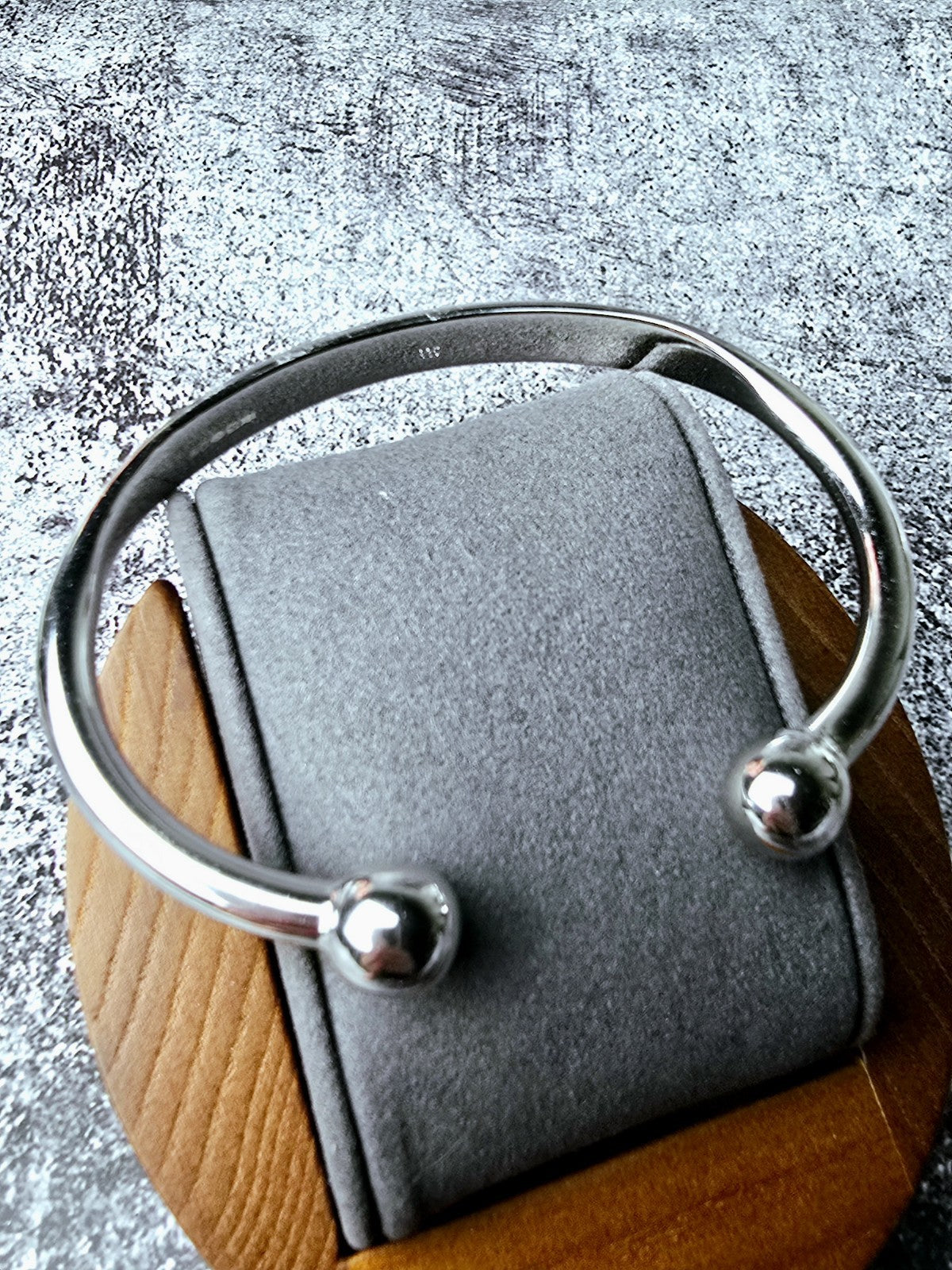 New 925 Sterling Silver Thick Heavy TORQUE Bracelet Balls Split Bangle Man's