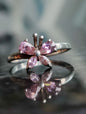 925 Sterling Silver Butterfly Ring With Pink CZs UK Size N (14) (54)