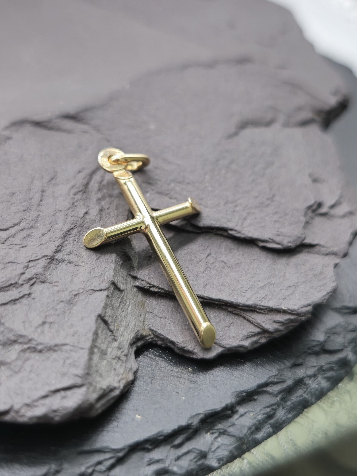 New Solid 9ct Yellow Gold Plain Cross Simple Pendant 30mm x 55mm Hallmarked